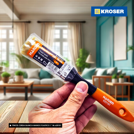 PINCEL CERDA BLANCA MANGO PLASTICO 1 HARDEN N/a