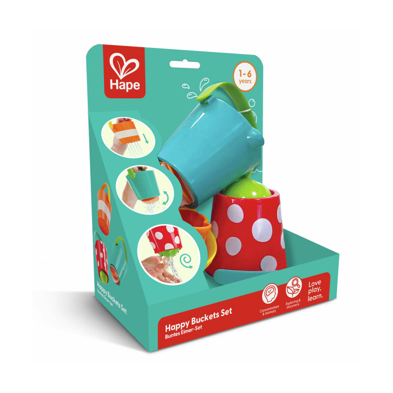 Juego de Baldes para baño 3 unidades Hape Juego de Baldes para baño 3 unidades Hape