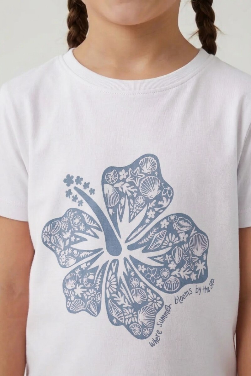Remera m/c estampada Bloom by the Sea BLANCO