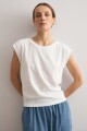Remera puntilla de broderie blanco