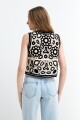 Chaleco crochet calado floral NEGRO
