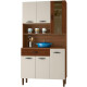 Cocina Golden 6 Puertas Ripado Nogueira Off White Paraná Cocina Golden 6 Puertas Ripado Nogueira Off White Paraná