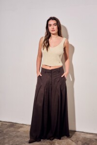 Pantalon Con Lino Safari
