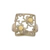 Anillo Flor-Plata y Oro-Sin Piedra-AN5473 sinpiedra