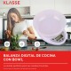 Balanza de cocina con bowl Klasse | Sorporta hasta 5kg | Color blanco Balanza de cocina con bowl Klasse | Sorporta hasta 5kg | Color blanco
