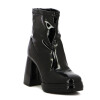 Bota Beira Rio Mujer Taco 11cm Plataforma 3cm Negro