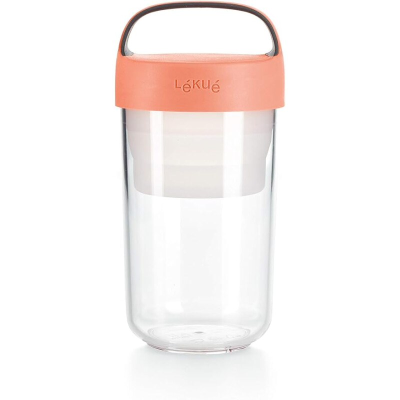 Recipiente Hermético Portátil para Ensaladas y Comidas Lekué Rosado