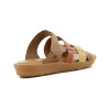 Country Sandalia Para Dama, Capellada Cuero , Suela Baja C/velcro S/ Talon Vainilla-damasco