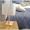 Lámpara portátil madera y tela blanca Lámpara portátil madera y tela blanca