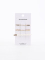 BROCHE PERLAS PACK x 3 DORADO