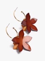 Aros Abiertos Con Maxi Flor naranja