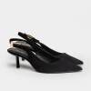 Stiletto Naomi en cuero nobuk Negro