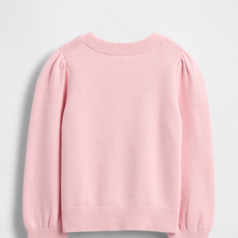 COTTON CREW SWEATER PURE PINK