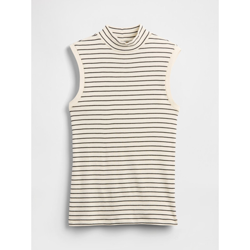 V-SL MOCKNECK TANK STRIPE BLACK CHINO STRIPE
