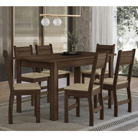 JUEGO DE COMEDOR MESA Y 6 SILLAS CON ASIENTO TAPIZADO JUEGO DE COMEDOR MESA Y 6 SILLAS CON ASIENTO TAPIZADO