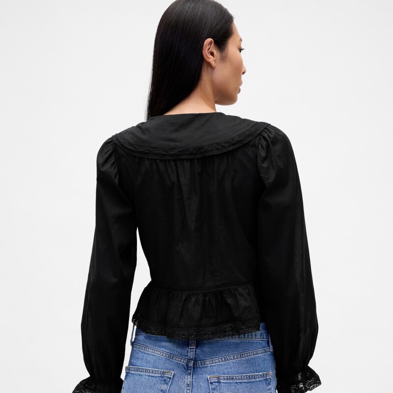 LS LACE EDGE SAILOR COLLAR TRUE BLACK