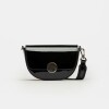 Bandolera The Circle en cuero charol Negro