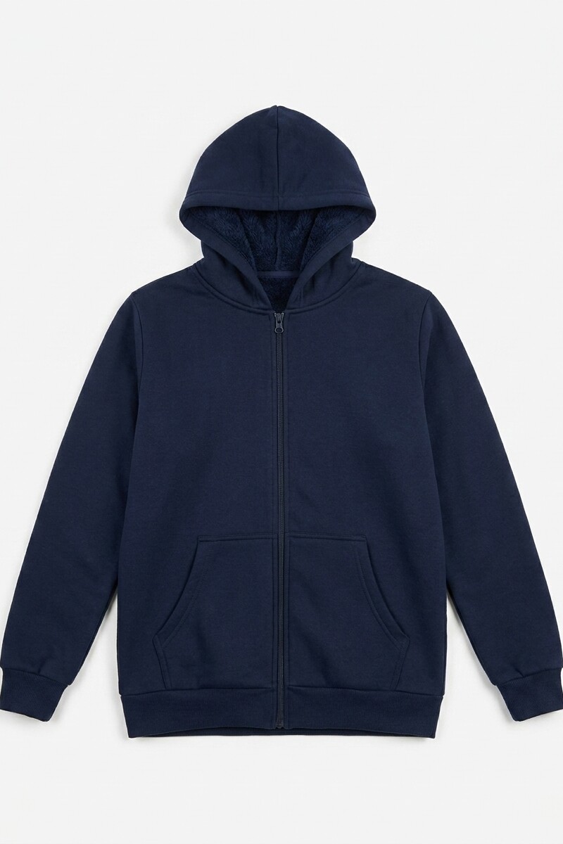 Chaqueta c/capucha basica - Niño AZUL MARINO