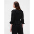 LS RUFFLE COLLAR TOP TRUE BLACK