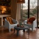 2 Sillones Skarpo + Mesa redonda Puket GRIS