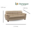 SOFA 3 CUERPOS - MODELO ALIAS - TAPIZADO EN CUERO - COLOR MARRON CLARO SOFA 3 CUERPOS - MODELO ALIAS - TAPIZADO EN CUERO - COLOR MARRON CLARO