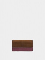 Cartera Efecto Piel Con Solapa burdeos