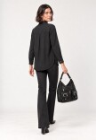 Camisa lino Negro