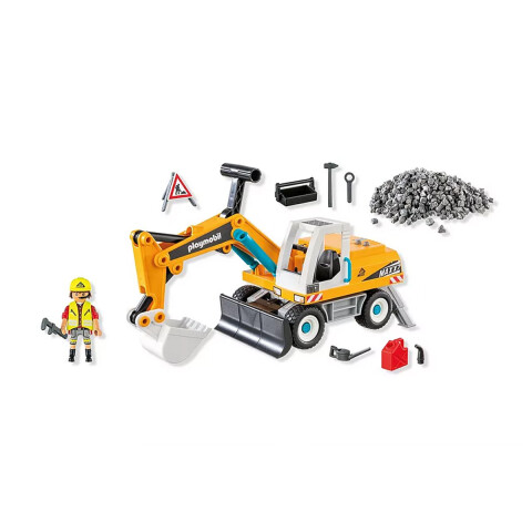 Obrero con Excavadora Grande Playmobil 32 Piezas U