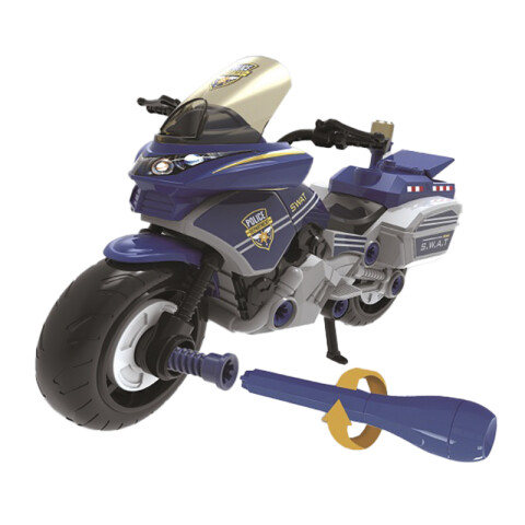 Motocicleta Policía para Armar con Luz y Sonido 48 Piezas U