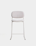 Taburete apilable Meli de chenilla beige y patas de metal beige 65 cm Taburete apilable Meli de chenilla beige y patas de metal beige 65 cm