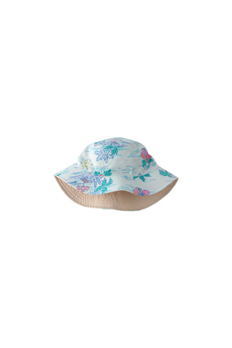 Gorro reversible, diseño tropical y beige Sin color