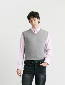 470885 CHALECO HARRINGTON LABEL Gris Medio