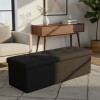Puff Baúl Lumax Plegable 110x38 cm Organizador Living Dormitorio Negro