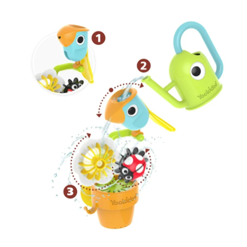 Juego de Baño Pour n Spin Tipping Bird Yookidoo Juego de Baño Pour n Spin Tipping Bird Yookidoo