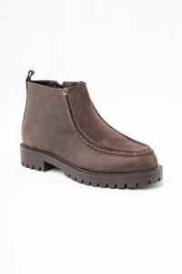 Bota Cuero Combinada Chocolate