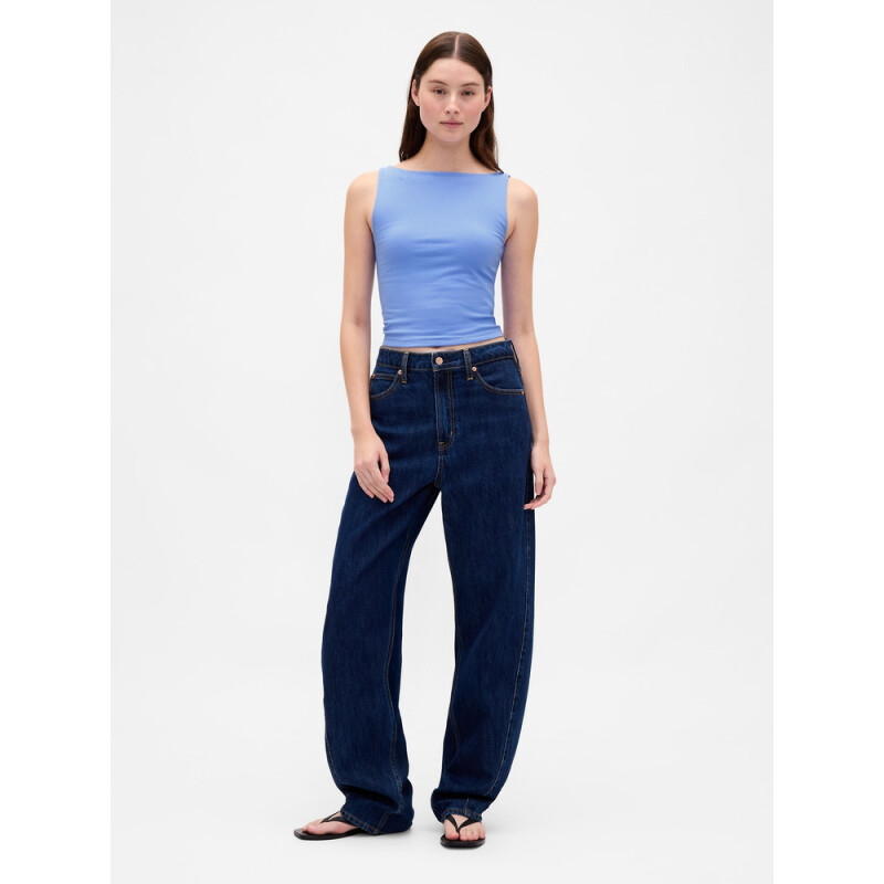 SL CLOSEKNIT CROP BOAT - 22 1/2 SHIRTING BLUE
