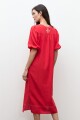 Maxi vestido mangas abullonadas rojo