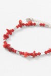 Pulsera piedra acero rojo