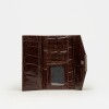 Billetera Darla en cuero grabado big croco Marron