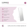 Espejo de pie o pared Glamour Lumax 160x50 cm living dormitorio Blanco