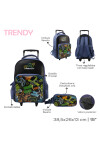 Mochila con carrito + cartuchera Trendy Azul