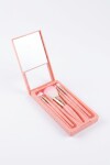 Set de 5 brochas de maquillaje en estuche rosa