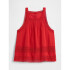 V-LACE TRIM HALTER TOP TOMATO SAUCE