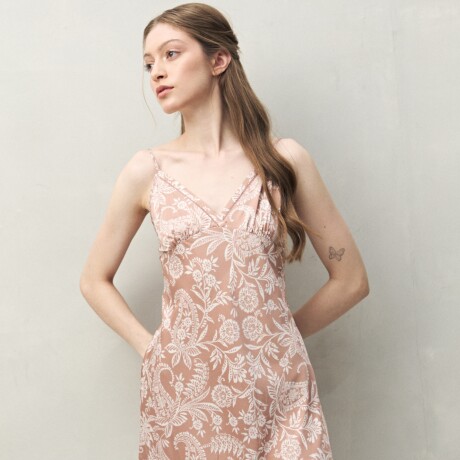 CAMISON MAGNOLIA PRINTED Tostado