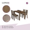 Juego de comedor con mesa de madera y 4 sillas rústicas/sintéticas Juego de comedor con mesa de madera y 4 sillas rústicas/sintéticas