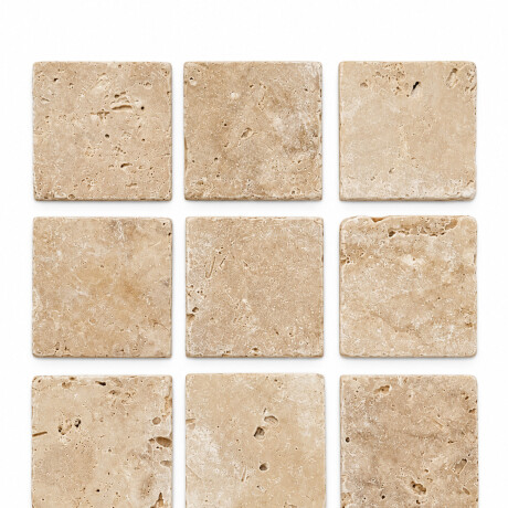 Revestimiento de Piedra Natural Travertino Ivory Tumbled 10x10 cm Revestimiento de Piedra Natural Travertino Ivory Tumbled 10x10 cm