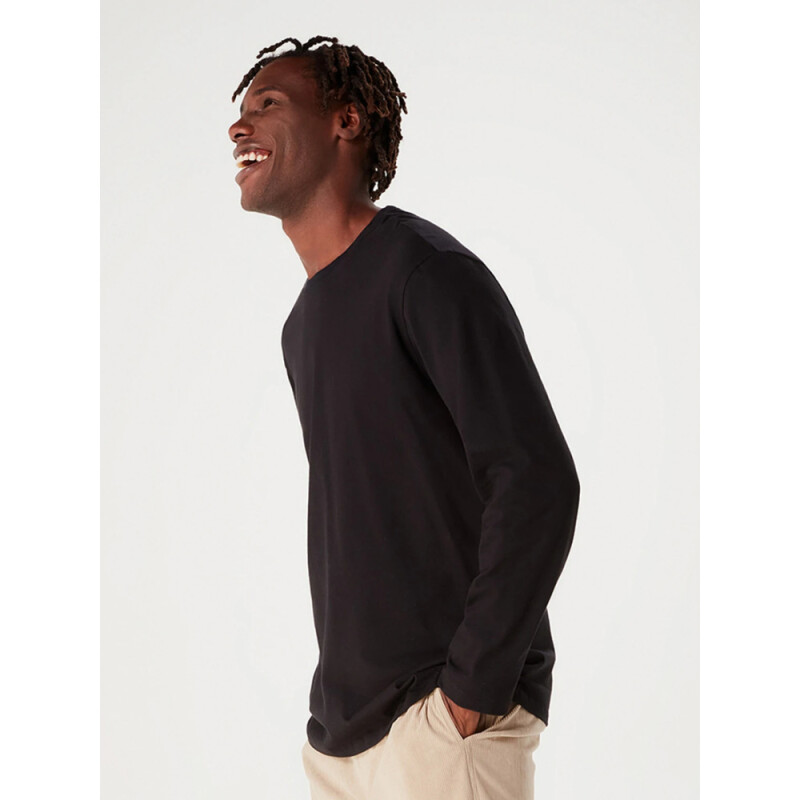 CAMISETA ML MASC PRETO ESCURO