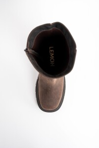 Bota Cuero Lavado Chocolate