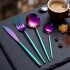 Set x24 Cubiertos de Acero Inoxidable Cuchillos tenedor cucharas Cocina IMBACK Multicolor Set x24 Cubiertos de Acero Inoxidable Cuchillos tenedor cucharas Cocina IMBACK Multicolor