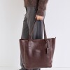 Shopper Vera en cuero graneado Chocolate